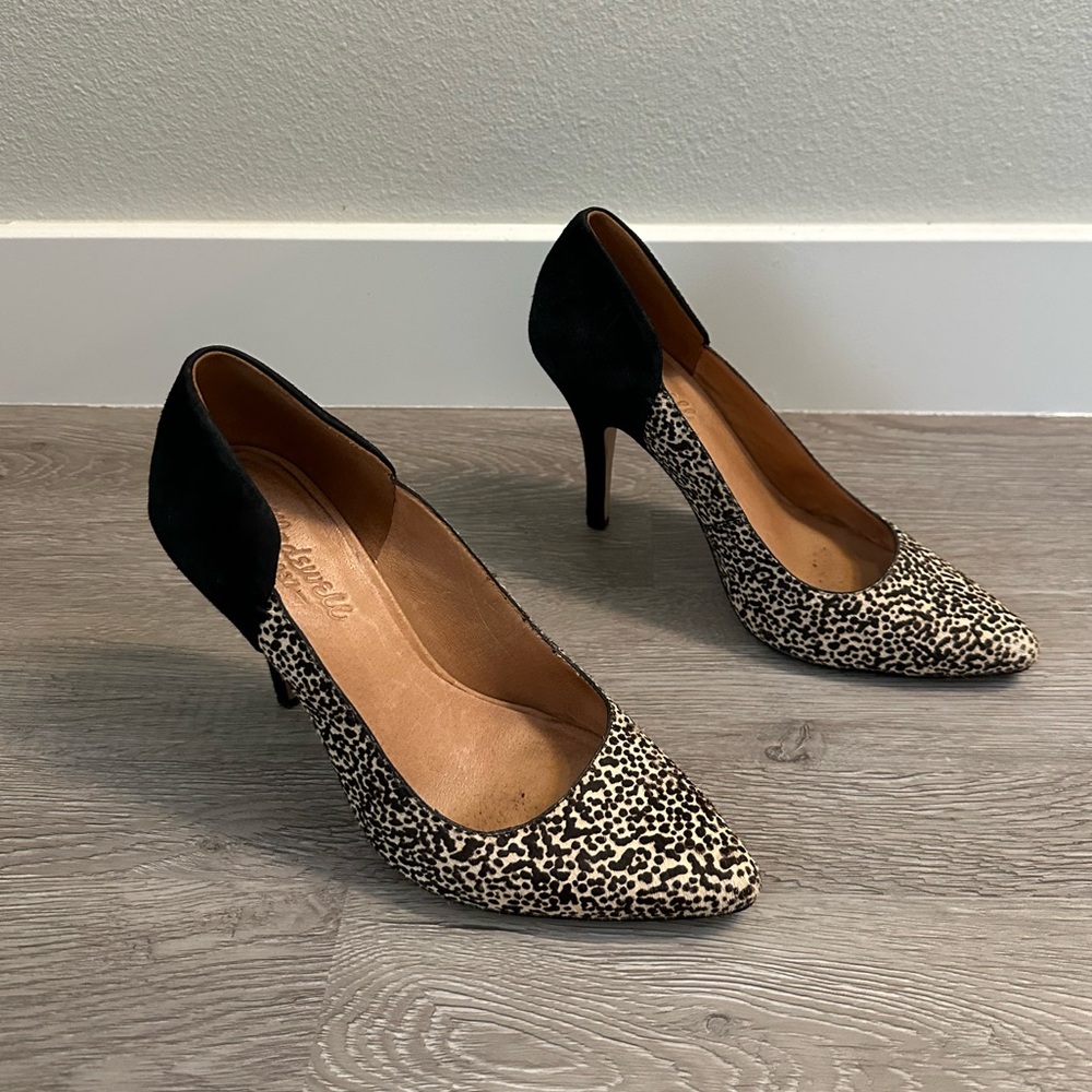 Madewell Leopard Print Pointed-Toe Pumps with Black Heel - Picture 3 of 8